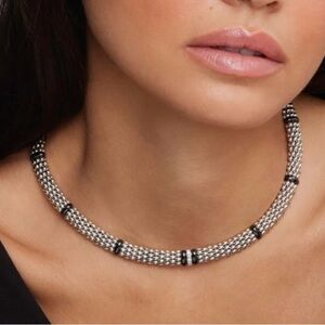 LAGOS Caviar Necklace - Silver and Black